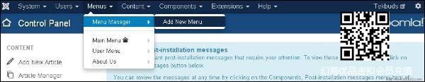 joomla Create Menus