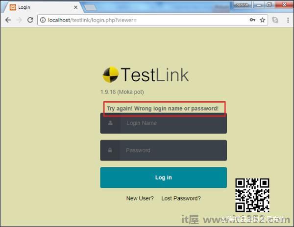 登录TestLink失败