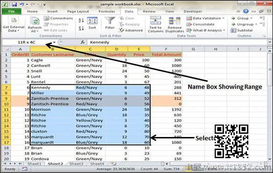 Selecting Ranges