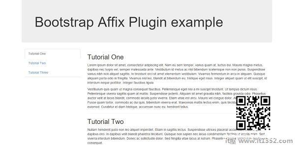Affix Plugin Data Attributes Demo