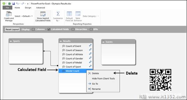 Deleting an Explicit Calculated Field in the Diagram View