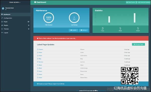 grav dashboard