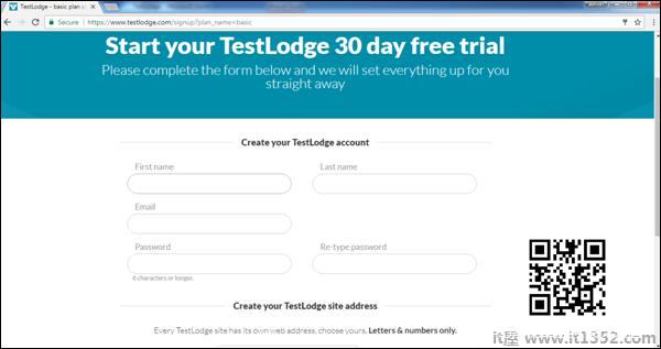 TestLodge Start Page