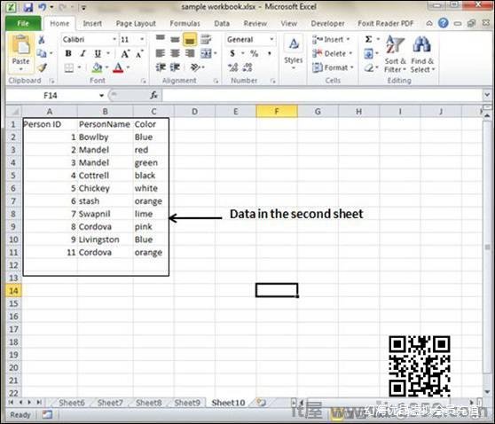 Data in Second Sheet