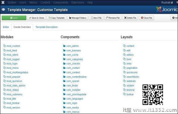 joomla Template Manager